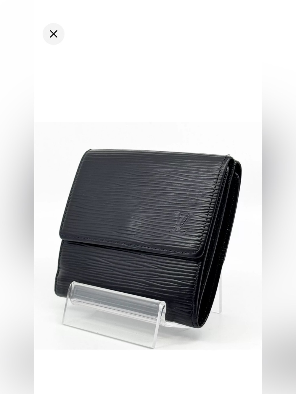 Louis Vuitton Epi Porte Monnaie Billets Cartes Credit M63483 Black Authentic【S】